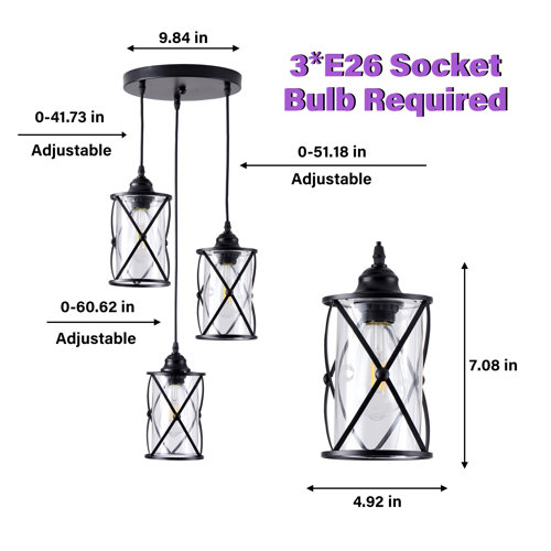 August Grove® Annelisse 3 Light Kitchen Island Cylinder Pendant Wayfair